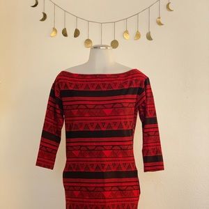 American Apparel Red Tribal Dress